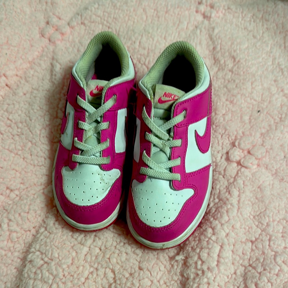 Nike Kids Pink and White Sneakers